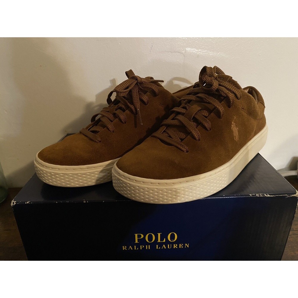 Size 8B- Polo Ralph Lauren Court 124-SK-ATH Snuff Suede